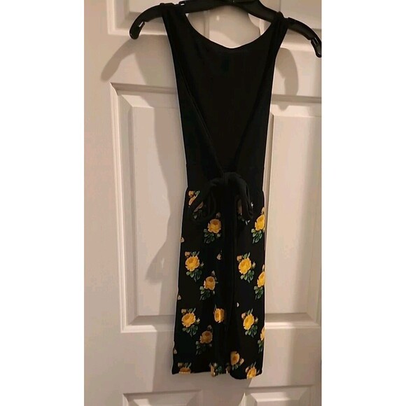 L8ter Sun Dress Black Floral Womens Size Small Tank Top Style Above the Knee - Picture 6 of 9